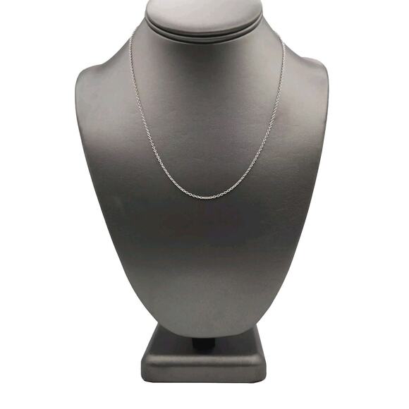 14k White Gold Chain Necklace 18" B - Picture 1 of 6